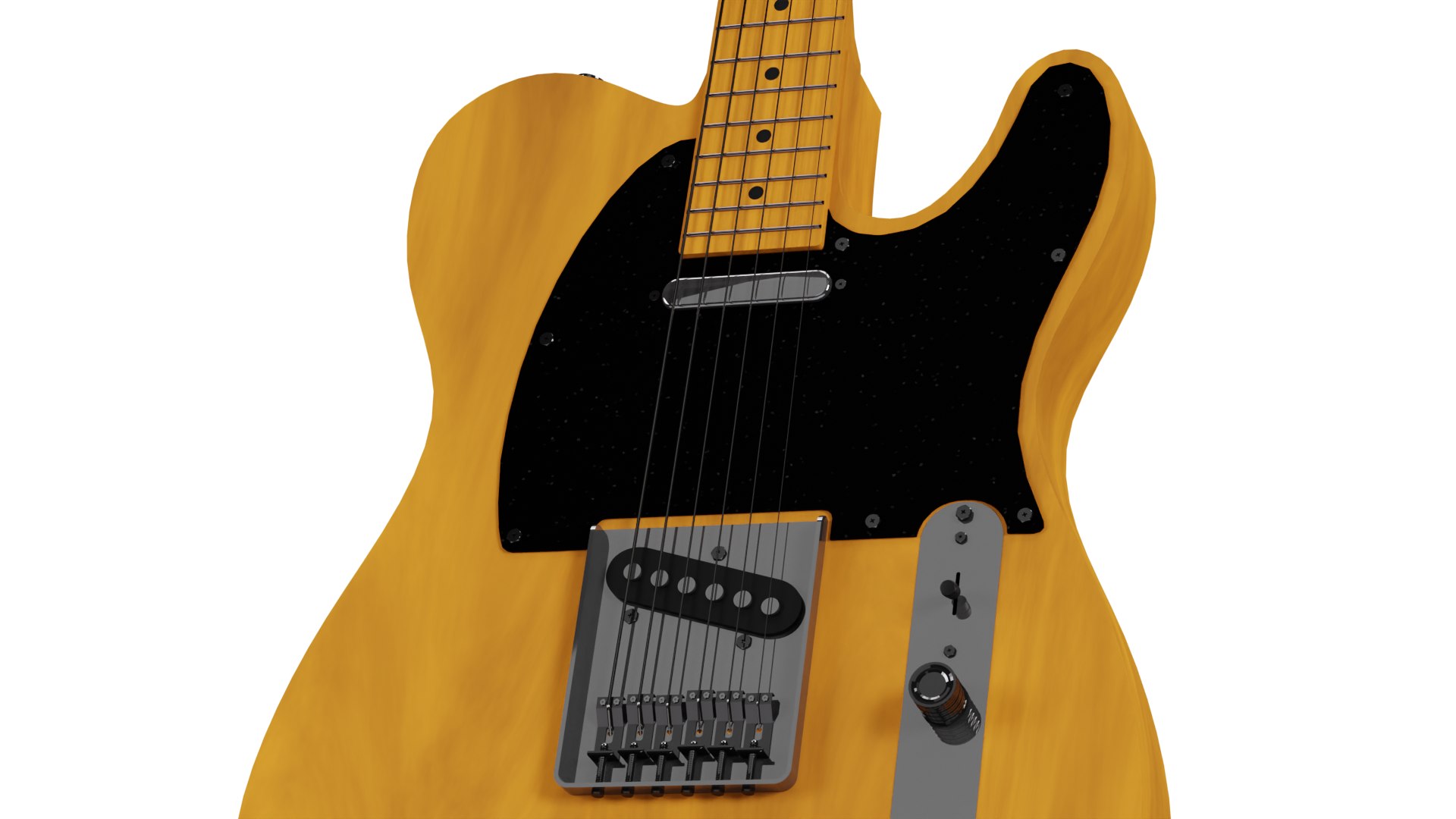 Telecaster Guitar Vintage Blonde Model - TurboSquid 2100628