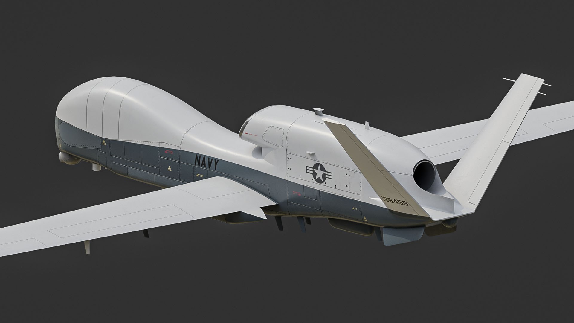 Northrop Grumman MQ-4C Triton model https://p.turbosquid.com/ts-thumb/bS/Y7JsqT/Ig/mq4c_03/jpg/1788069467/1920x1080/fit_q87/2c1402035933d50b4d0f79341738efd4d24c7b0d/mq4c_03.jpg
