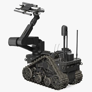 3D Old Multifunctional Robotic System Black Rigged model