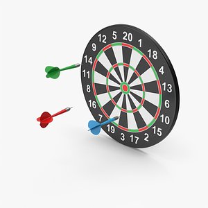 Dartboard And Flying Darts