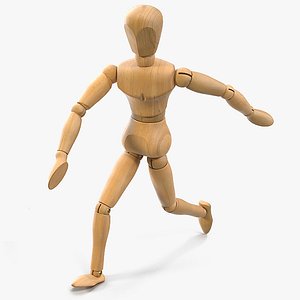 3D small wooden dummy doll model