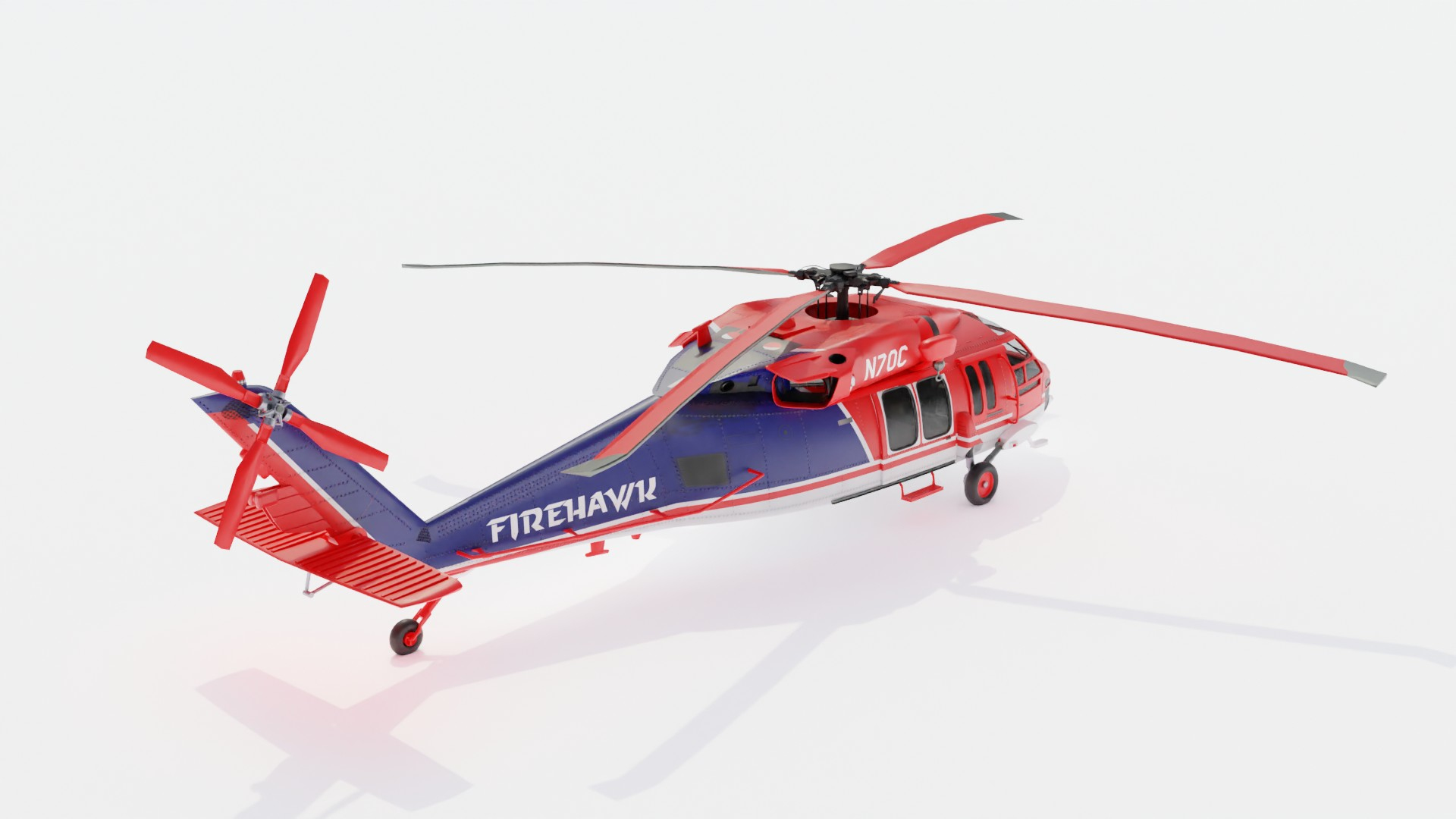 Sikorsky S-70a Firehawk Helicopter 3d Model