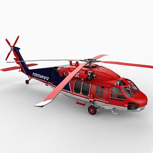 sikorsky s-70a firehawk helicopter 3d model