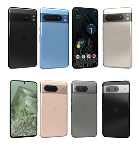 3D Google Pixel 8 And 8 Pro model