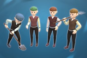 Stylized NPC - Peasant Taren model