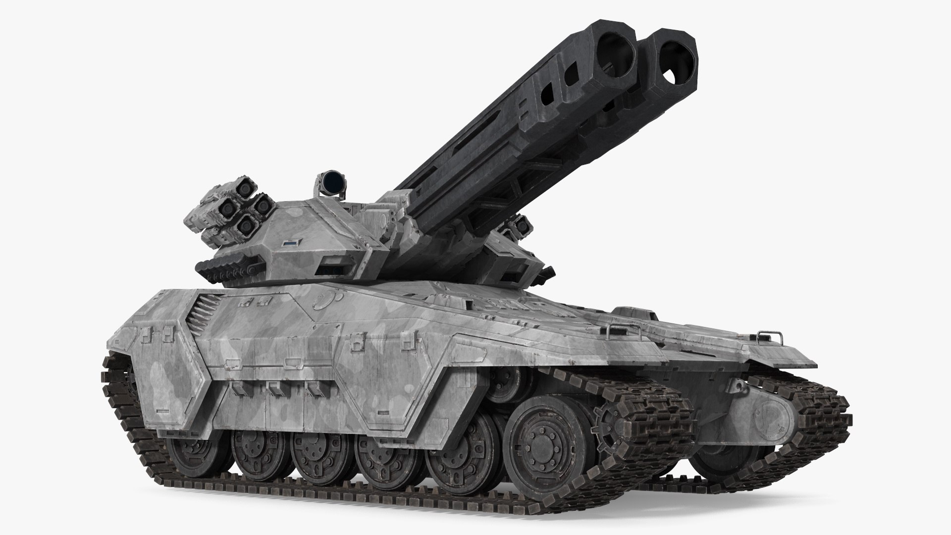 Futuristic Military Heavy Tank Rigged 3D model preview