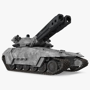 Futuristic Military Heavy Tank Rigged 3D model