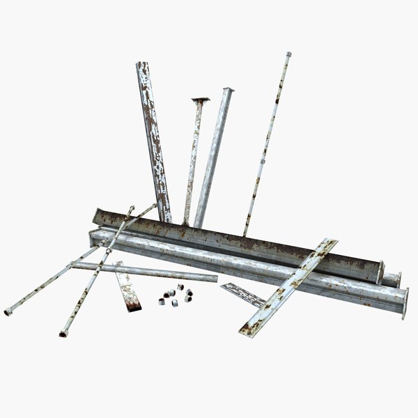 metal debris clutter 3d 3ds