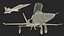 3D HESA Saeqeh Iranian Aircraft without Rockets Blue Rigged model