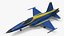 3D HESA Saeqeh Iranian Aircraft without Rockets Blue Rigged model