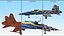 3D HESA Saeqeh Iranian Aircraft without Rockets Blue Rigged model