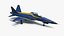3D HESA Saeqeh Iranian Aircraft without Rockets Blue Rigged model