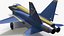 3D HESA Saeqeh Iranian Aircraft without Rockets Blue Rigged model