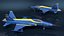 3D HESA Saeqeh Iranian Aircraft without Rockets Blue Rigged model