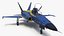 3D HESA Saeqeh Iranian Aircraft without Rockets Blue Rigged model