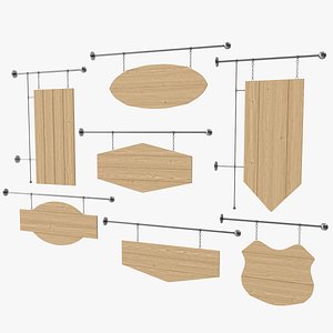 Hanging Wooden Boards Collection model