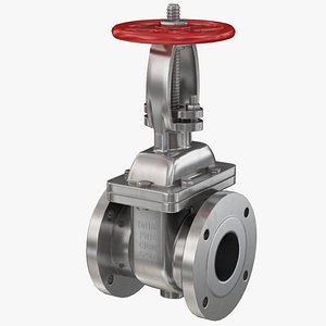 Gate Valve Red 3D model