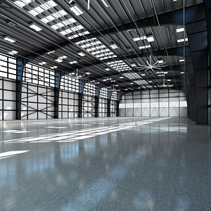 3d model hangar world scene