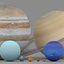 Planeten im Sonnensystem im Maßstab