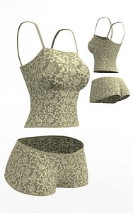 Lingerie set (cloth simulation)