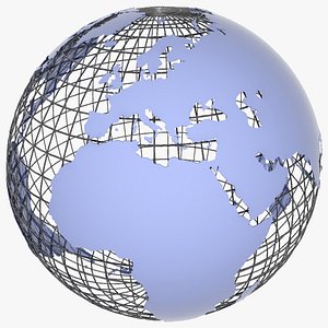 wire globe 3d model