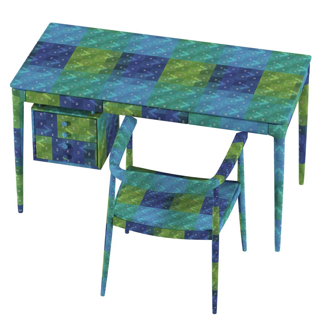 Wood Desk And Chair Model TurboSquid 1942975