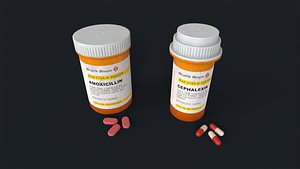 3D Jars of antibiotics model