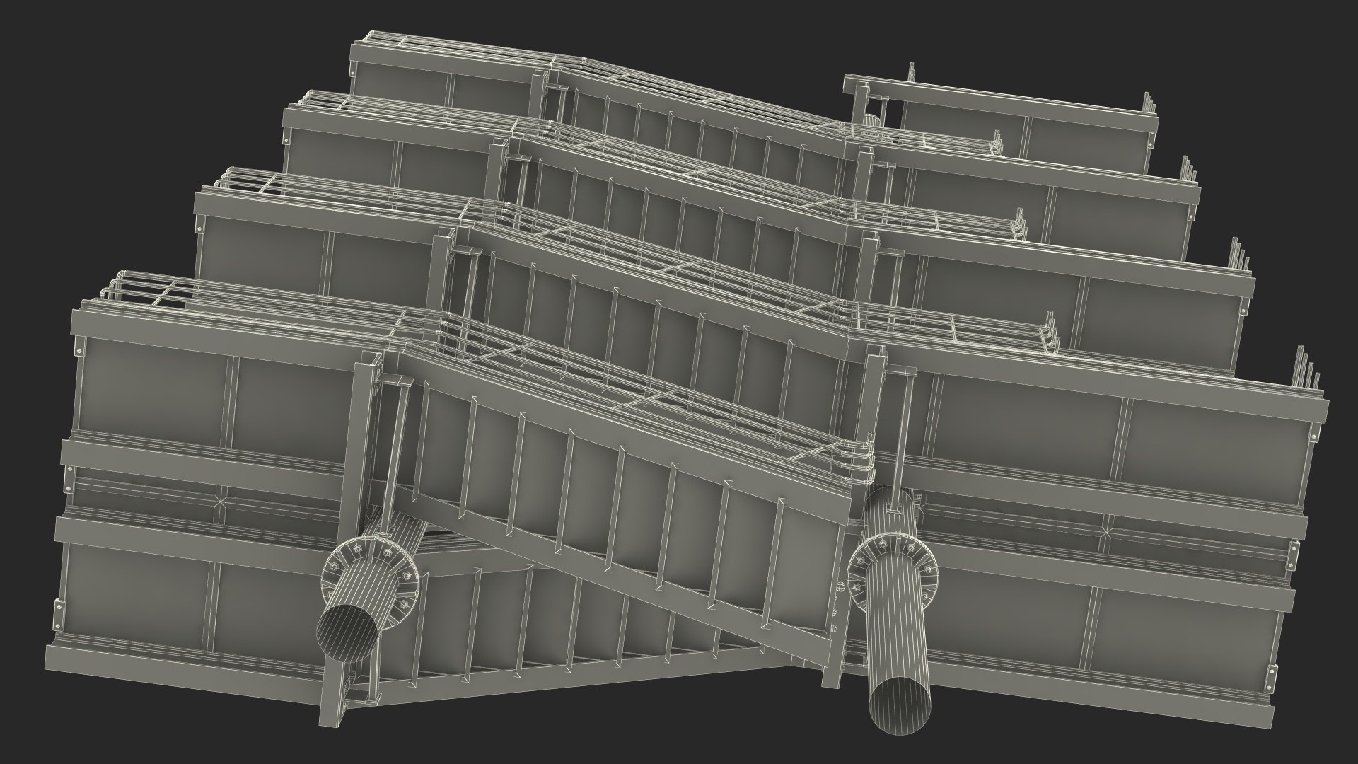 3D Modular Fire Escape Black - TurboSquid 2273741