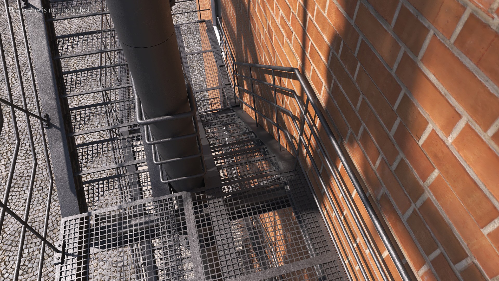 3D Modular Fire Escape Black - TurboSquid 2273741