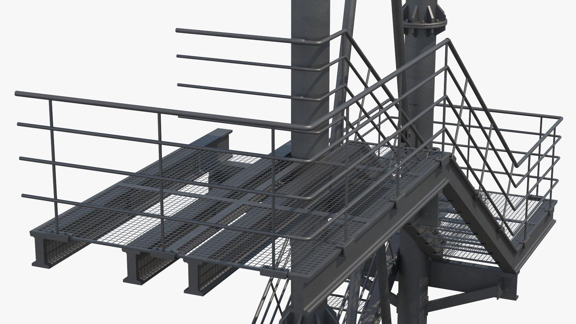 3D Modular Fire Escape Black - TurboSquid 2273741
