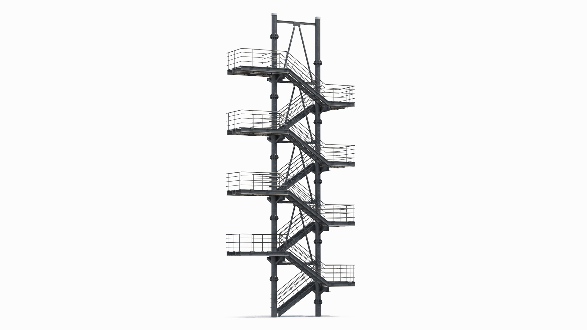 3D Modular Fire Escape Black - TurboSquid 2273741