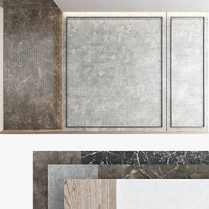 3D Decorative wall panel set 67 model