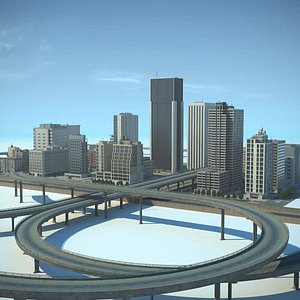 3d city cityscape highways