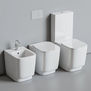 3D model toilet hatria fusion bidet