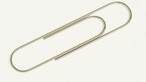 3D Stainless Steel Paper Clip model