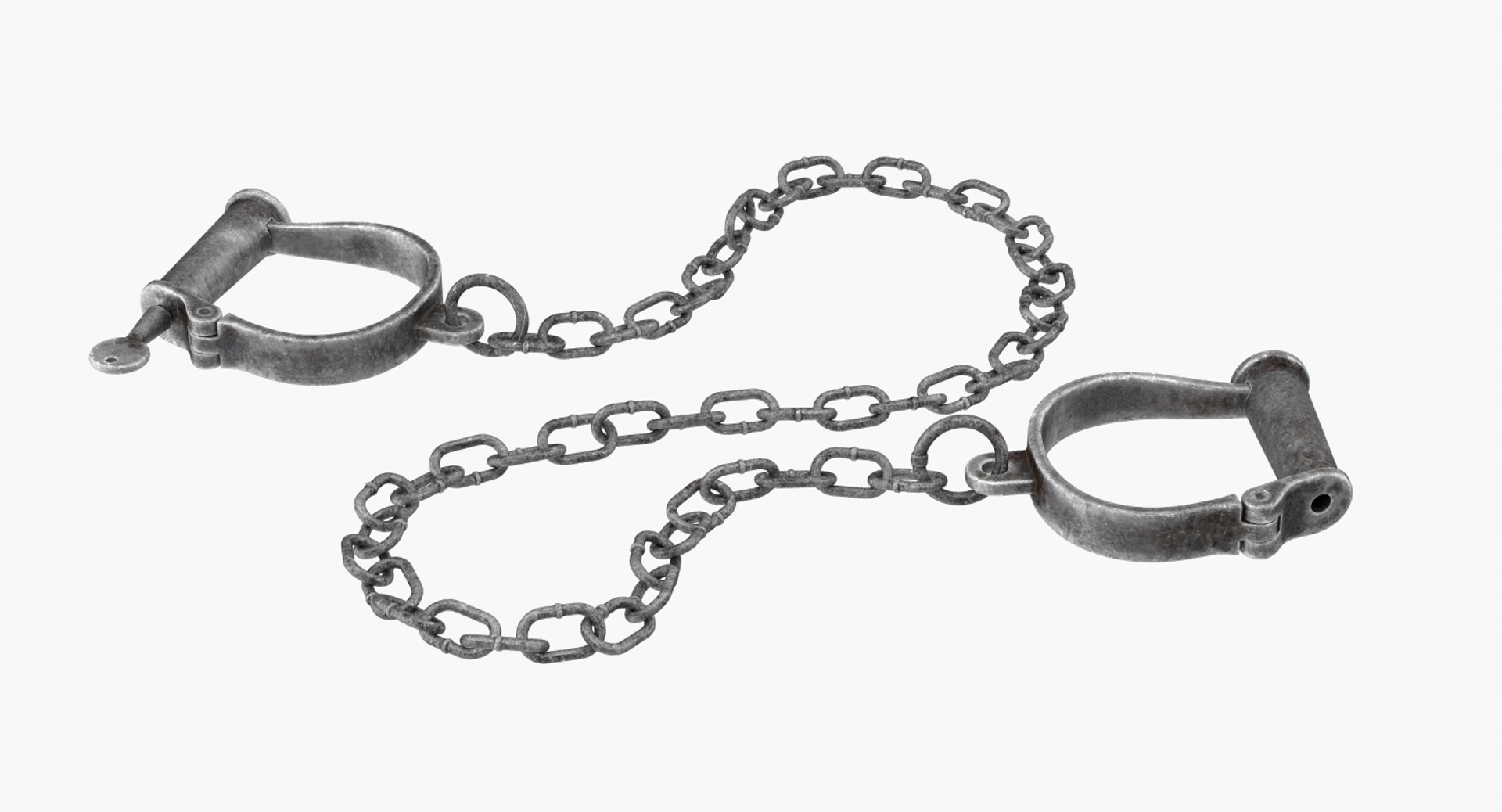 3d model old hand leg shackles