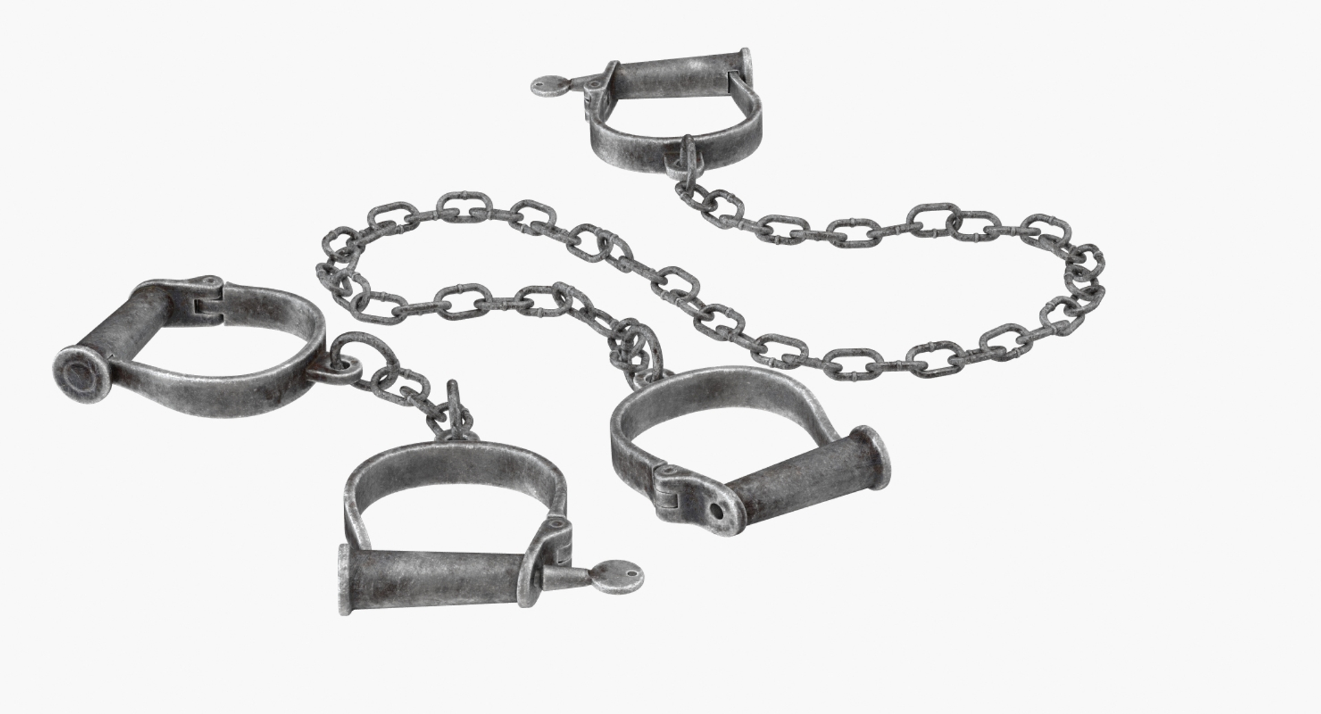 3d model old hand leg shackles