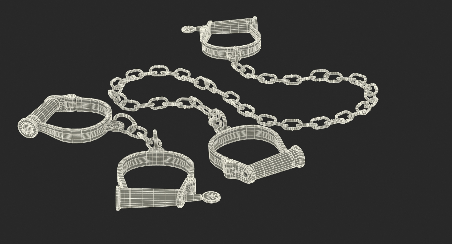 3d model old hand leg shackles