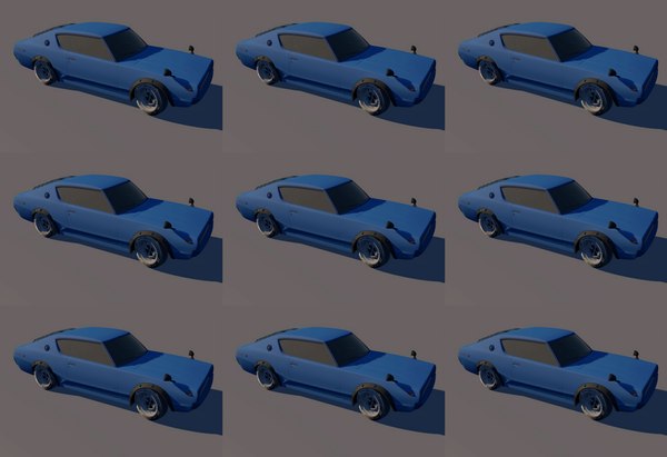 3D Sedan Car cartoon C4D sports car classic car model - TurboSquid 1802446