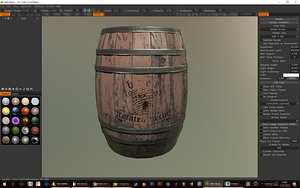 free wood barrel 3d model