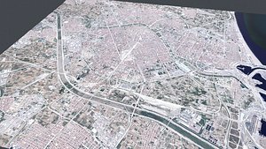 Streets and roads City Valencia Spain model