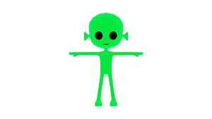 3D Alien ET Male- OBJ - Low Poly Quad model