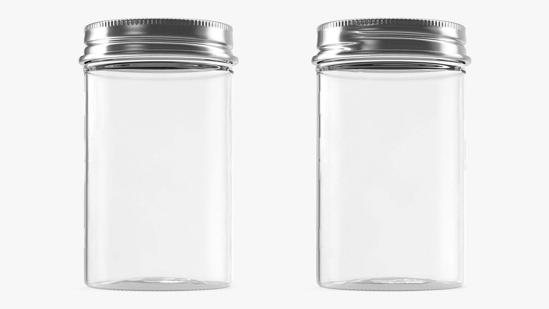 Kitchen Storage Glass Jar with Steel Lid 3D model preview