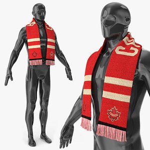 Canada Nations Face Off 2025 Scarf on Mannequin Fur 3D model