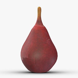 3D Red Pear Low Poly