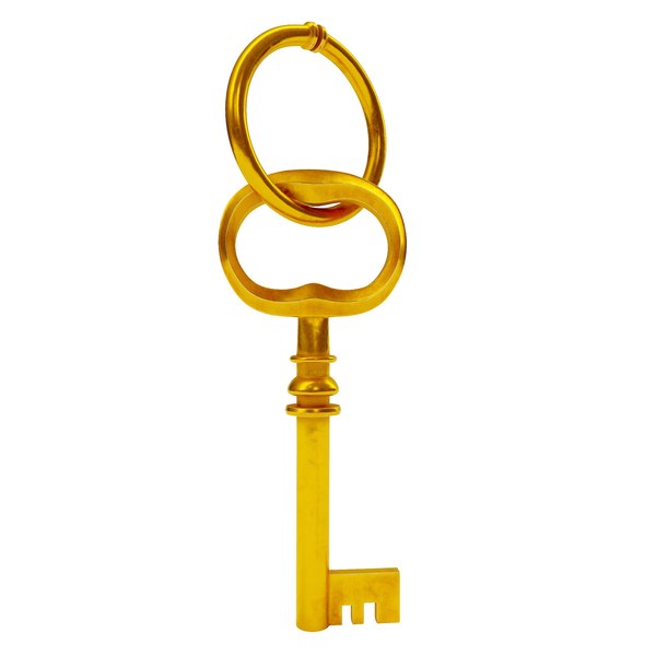 3D Antique gold key - TurboSquid 1976717