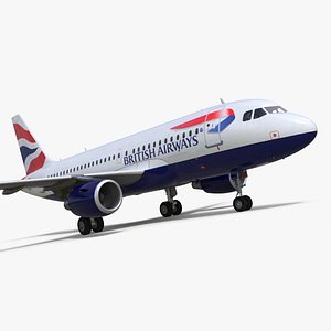British Airways Airbus A319 Rigged for Maya