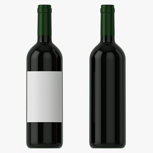 Wine bottle mockup 03 Red 3D model