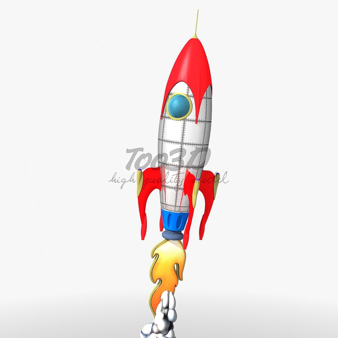 3d model rocket toon
