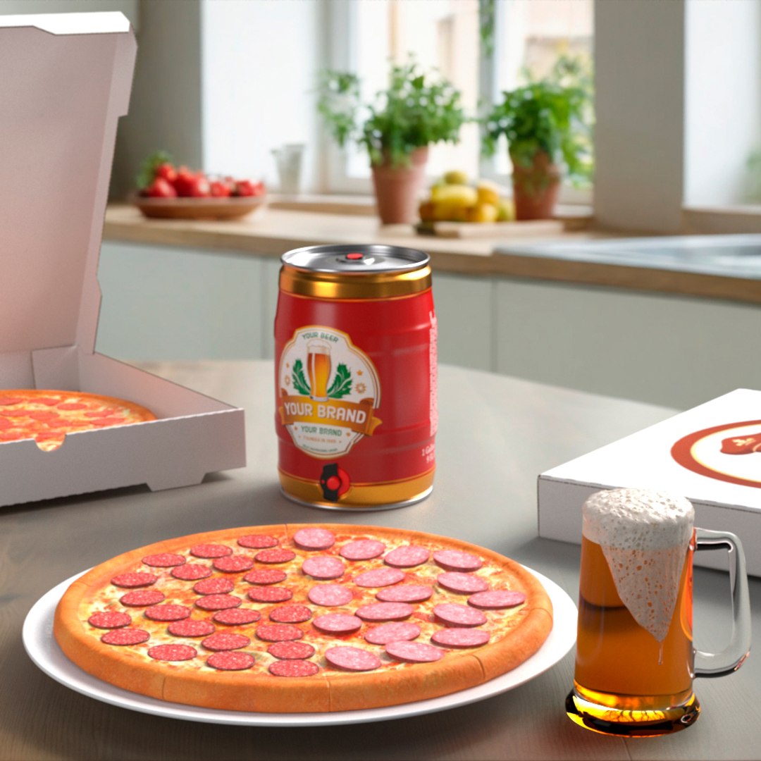 Fast Food Branding Set Mockup 3D model preview